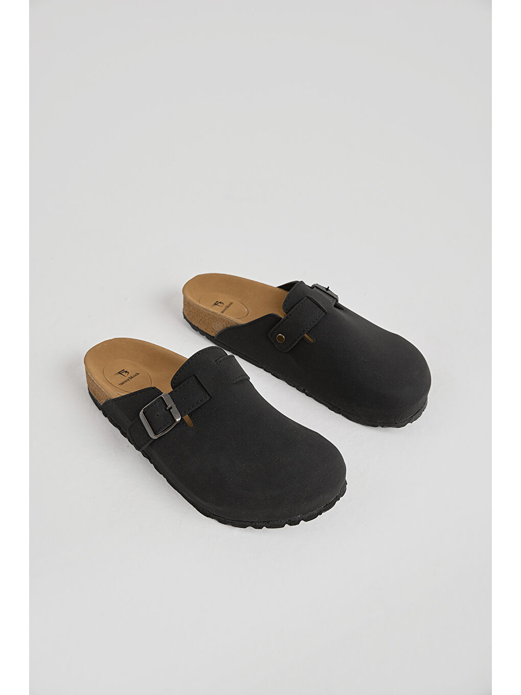 Erkek Siyah Kalın Poli Taban Tokalı Önü Kapalı Terlik-2