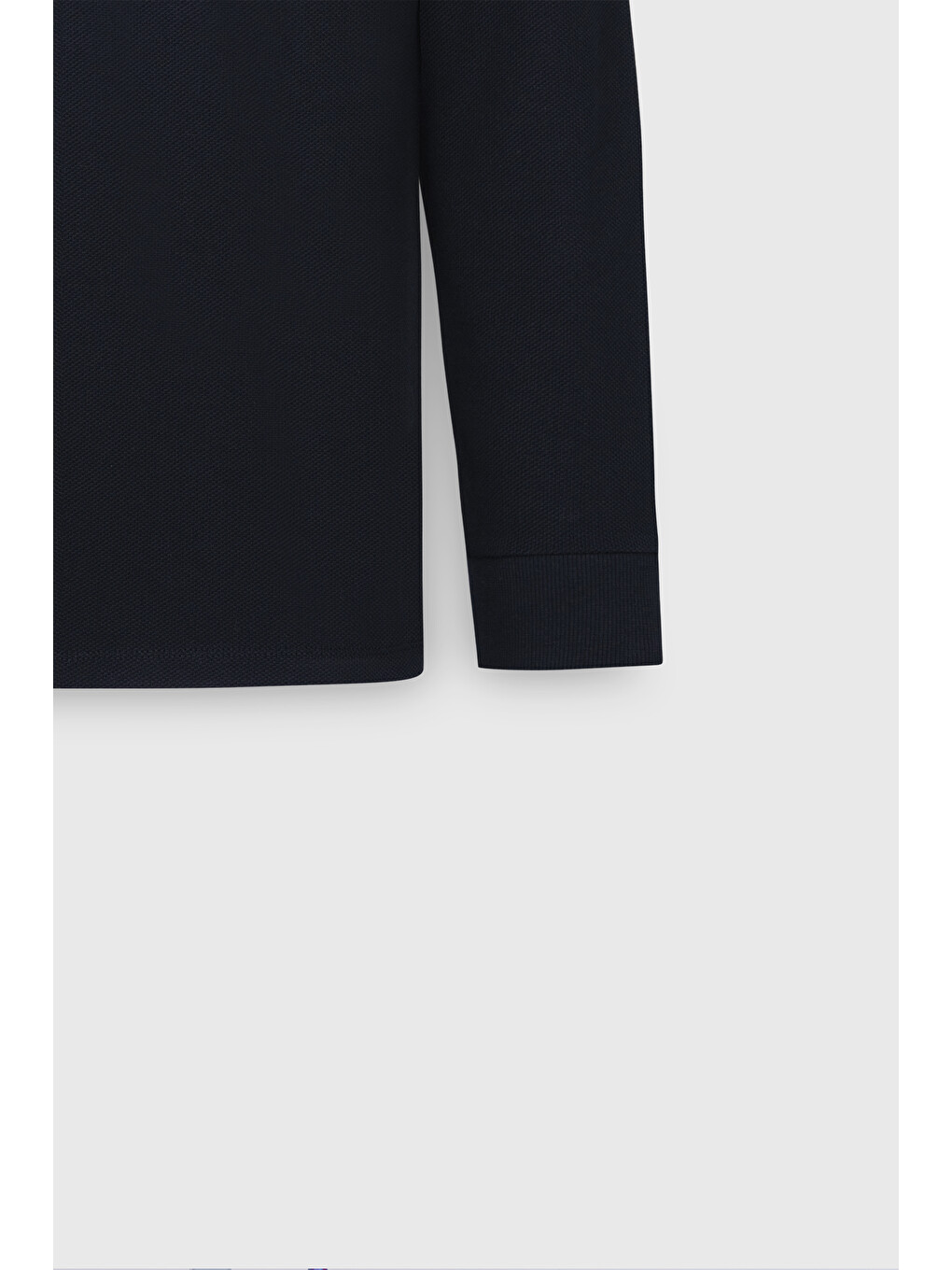 Erkek Siyah %100 Pamuk Slim Fit Dar Kesim Polo Yaka Uzun Kollu Tişört-7