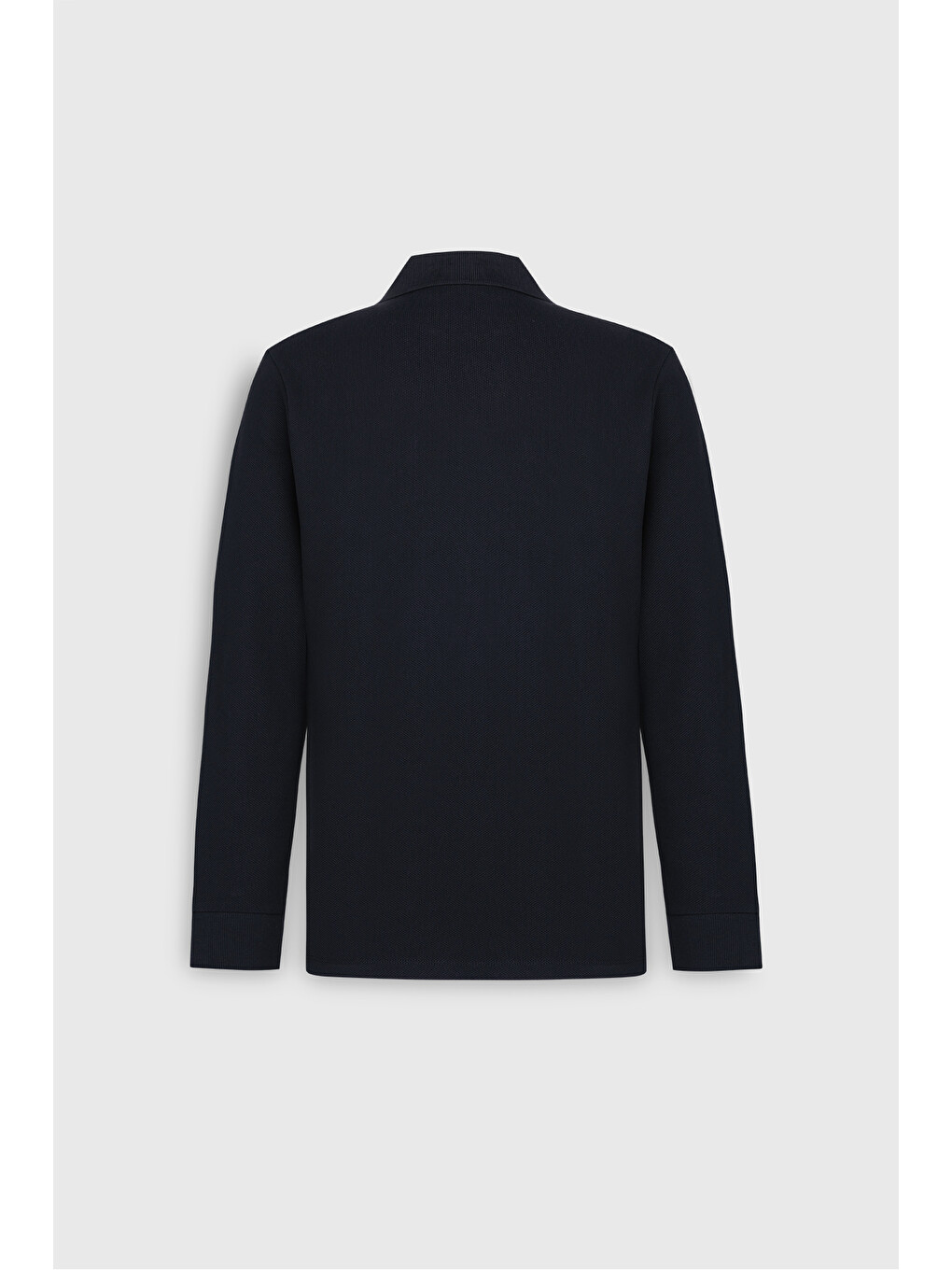 Erkek Siyah %100 Pamuk Slim Fit Dar Kesim Polo Yaka Uzun Kollu Tişört-8