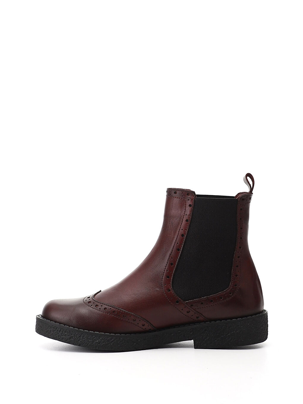 Bordo Kadın KOYU BORDO Kauçuk Taban Hakiki Deri Chelsea Bot-2