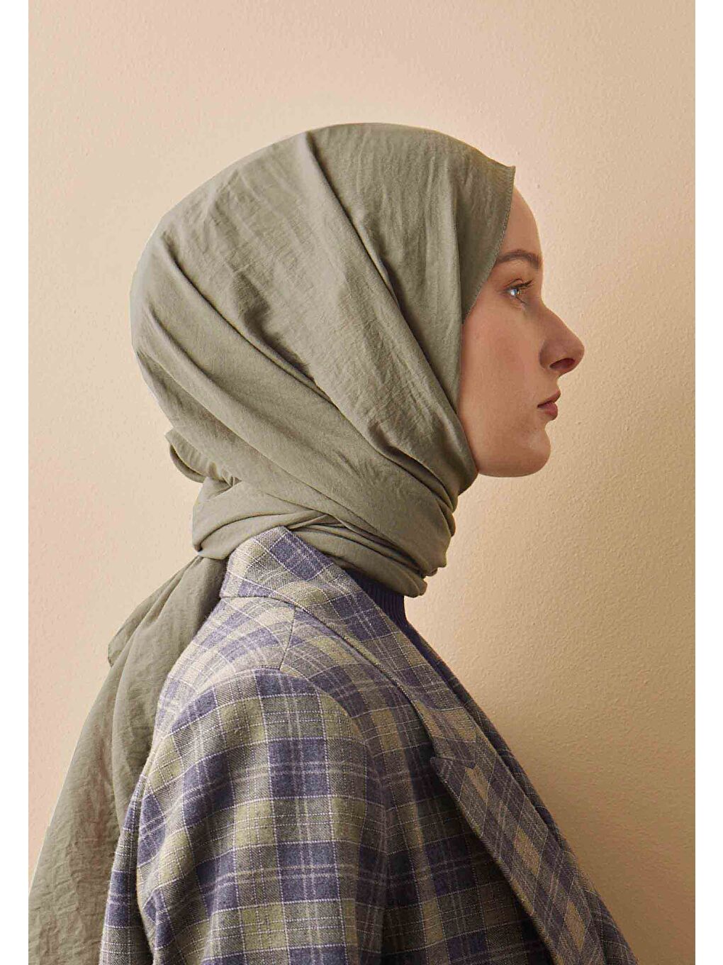 Yeşil Pamuk Crash Şal Çağla-1