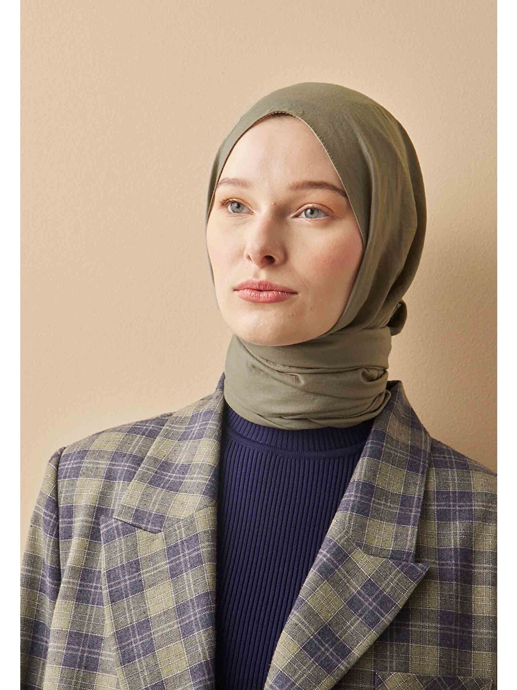 Yeşil Pamuk Crash Şal Çağla-2