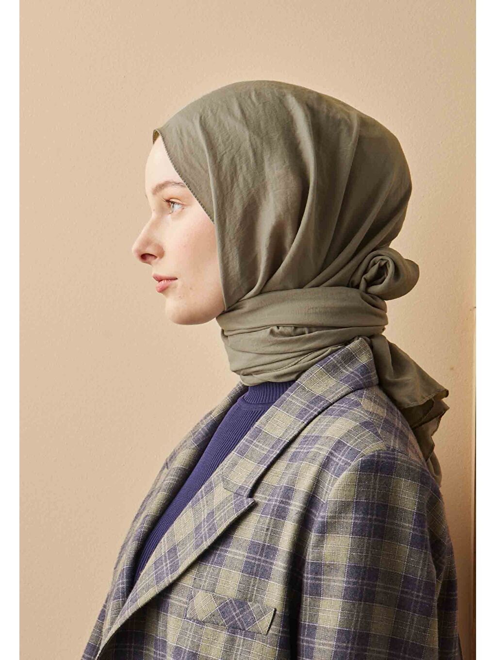 Yeşil Pamuk Crash Şal Çağla-3