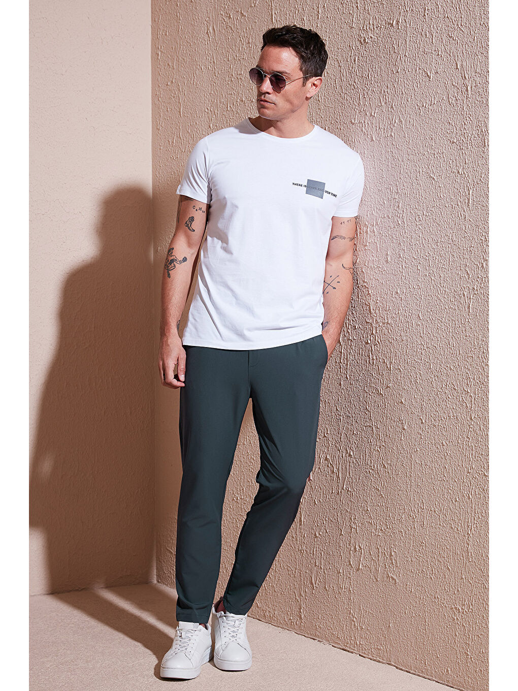 Yeşil Streç Regular Fit Normal Bel Düz Paça Jogger Pantolon CF25617801