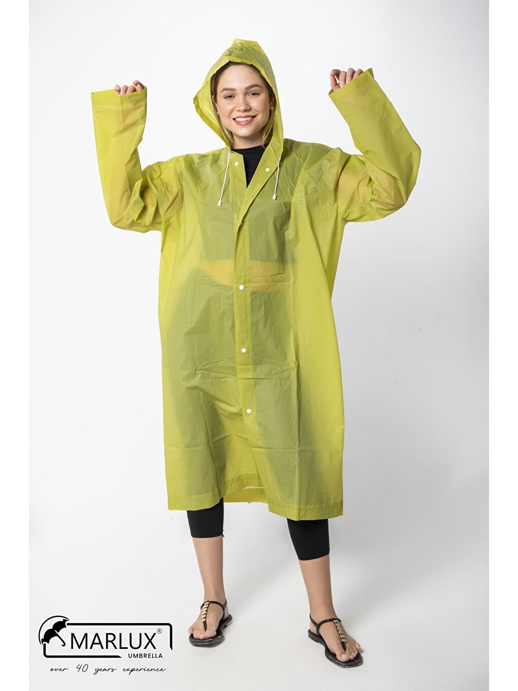 Kadın Erkek Yağmurluk Kapüşonlu Çıtçıtlı Eva Haki Yağmurluk M21MRC881R06