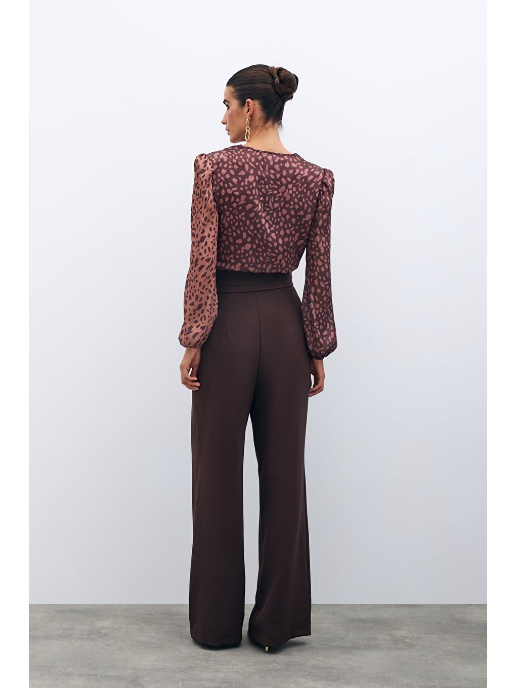 Kahverengi Bel Detaylı Pantolon - Kahve-7