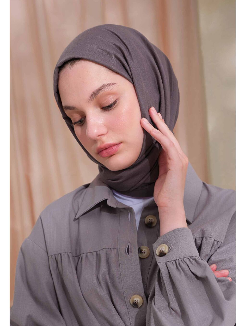 Pamuk Crash Şal Antrasit