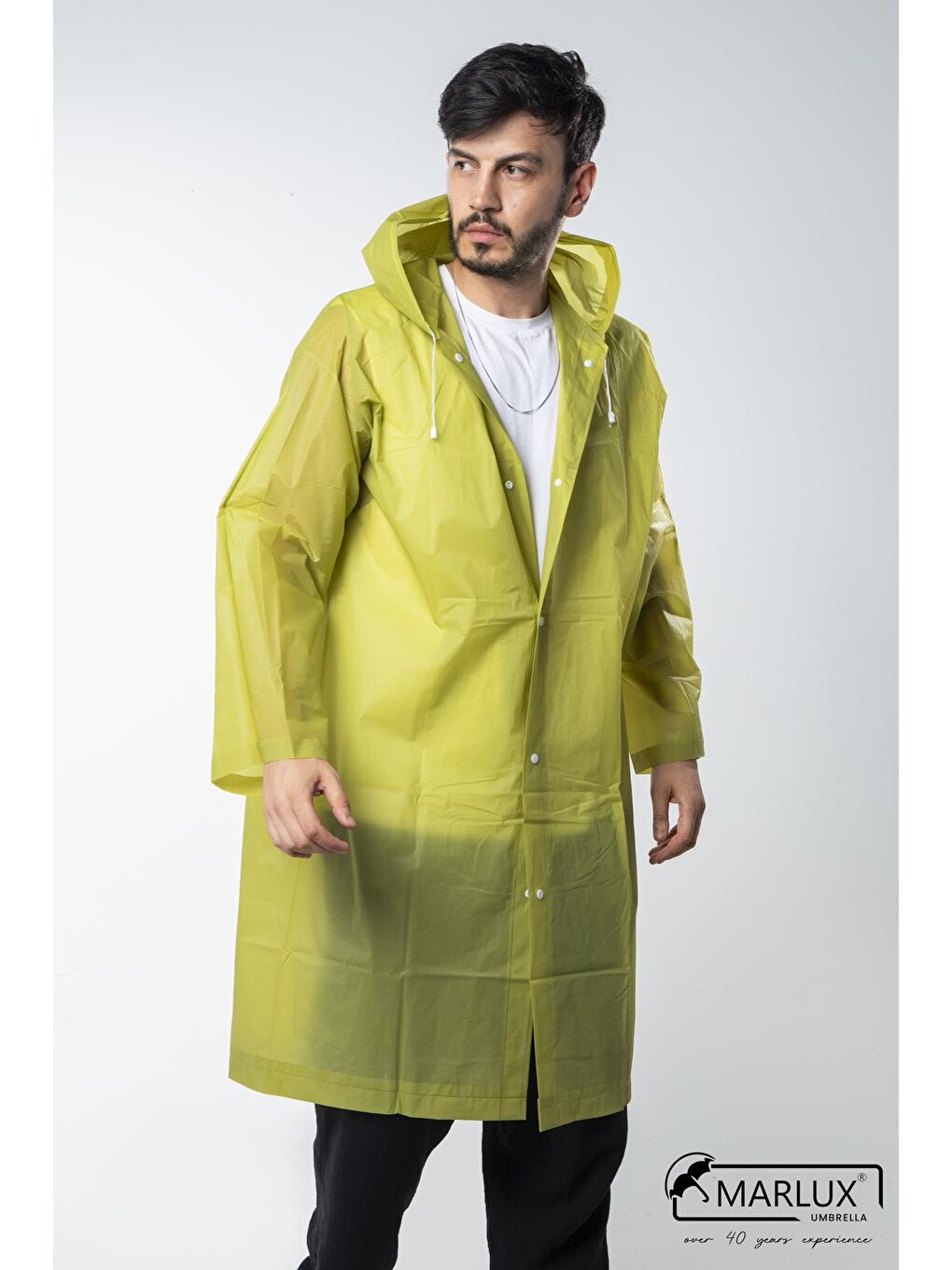 Kadın Erkek Yağmurluk Kapüşonlu Çıtçıtlı Eva Haki Yağmurluk M21MRC881R06-1