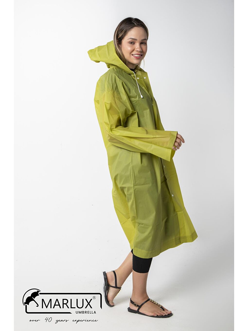 Kadın Erkek Yağmurluk Kapüşonlu Çıtçıtlı Eva Haki Yağmurluk M21MRC881R06-2