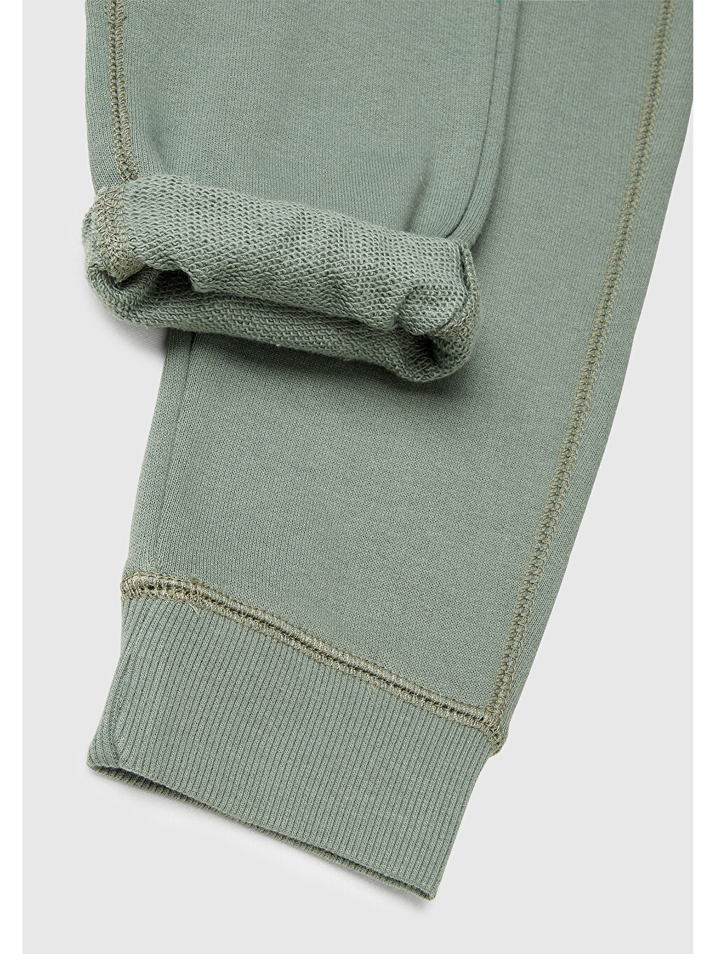 Erkek Çocuk Haki Arka Cebi Logolu Eşofman Altı-2