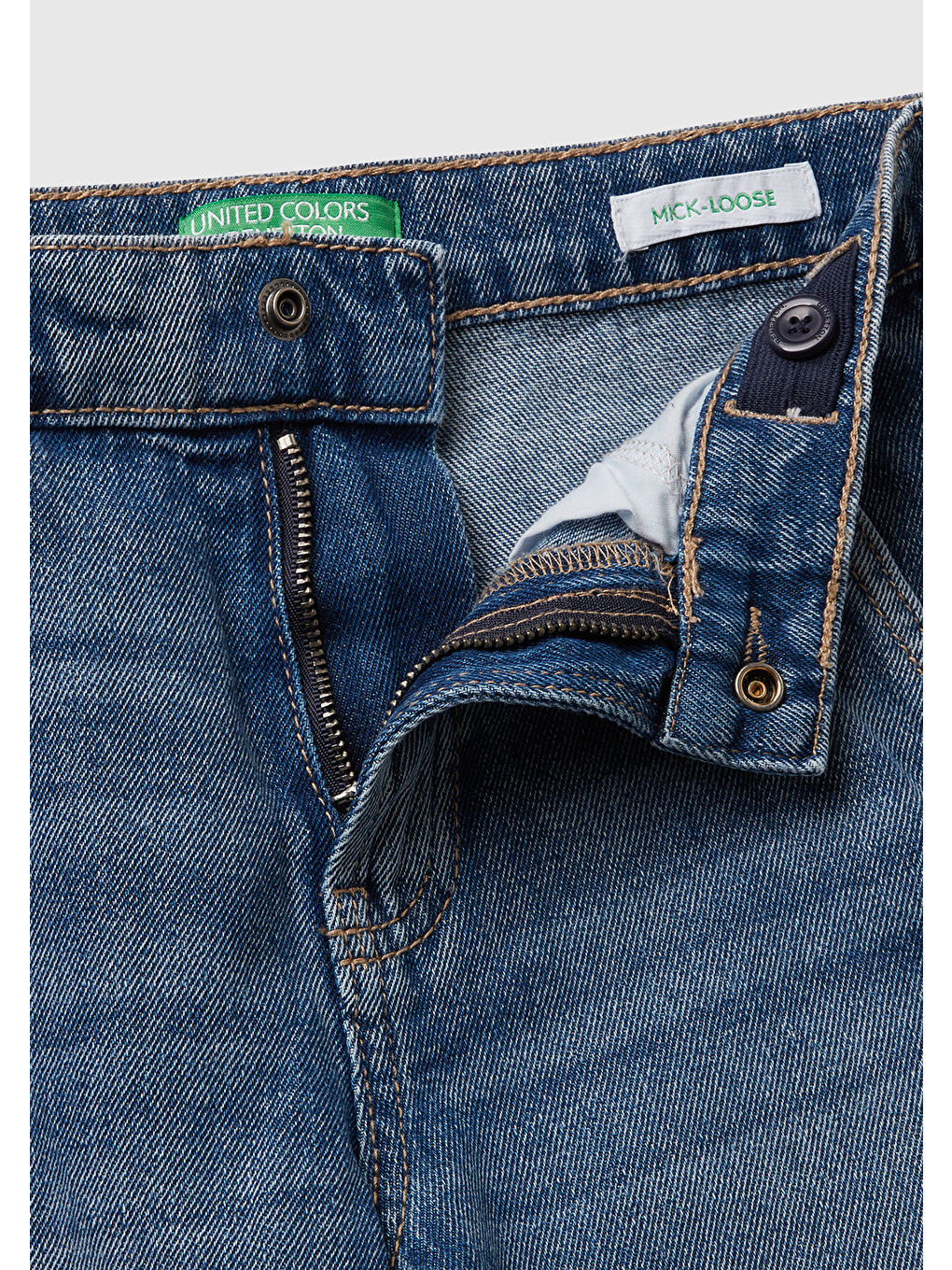 Erkek Çocuk Koyu Mavi Arka Cebi Logolu Cepli Beli Lastikli İpli Denim Pantolon-2