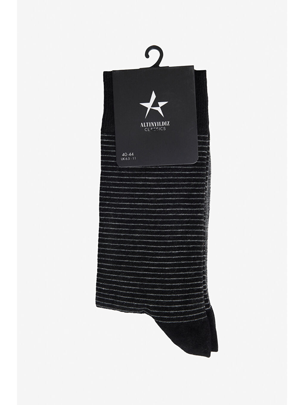 Erkek Siyah-Gri Desenli Tekli Soket Çorap