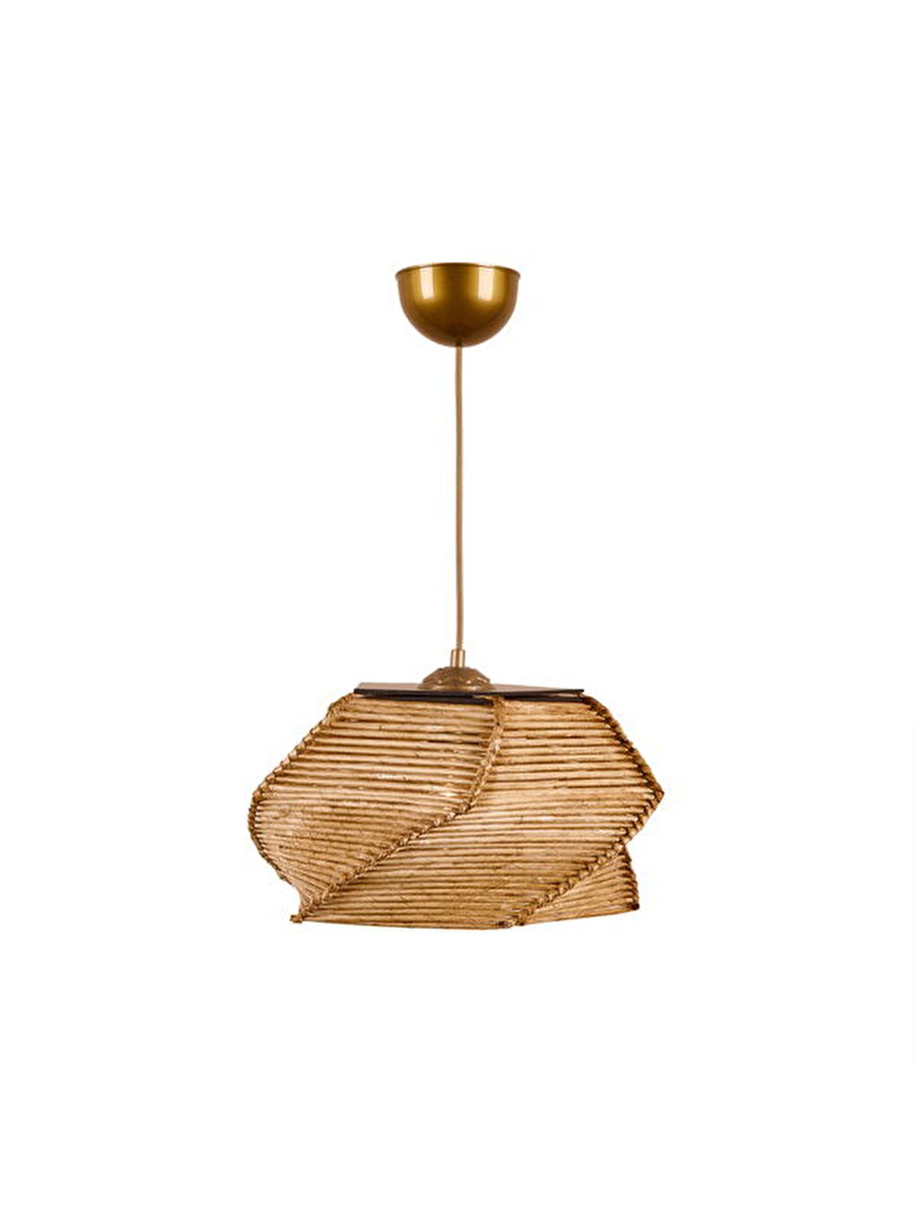 Kahverengi Grata Tekli Avize - Eskitme - 18x18x36 cm-3