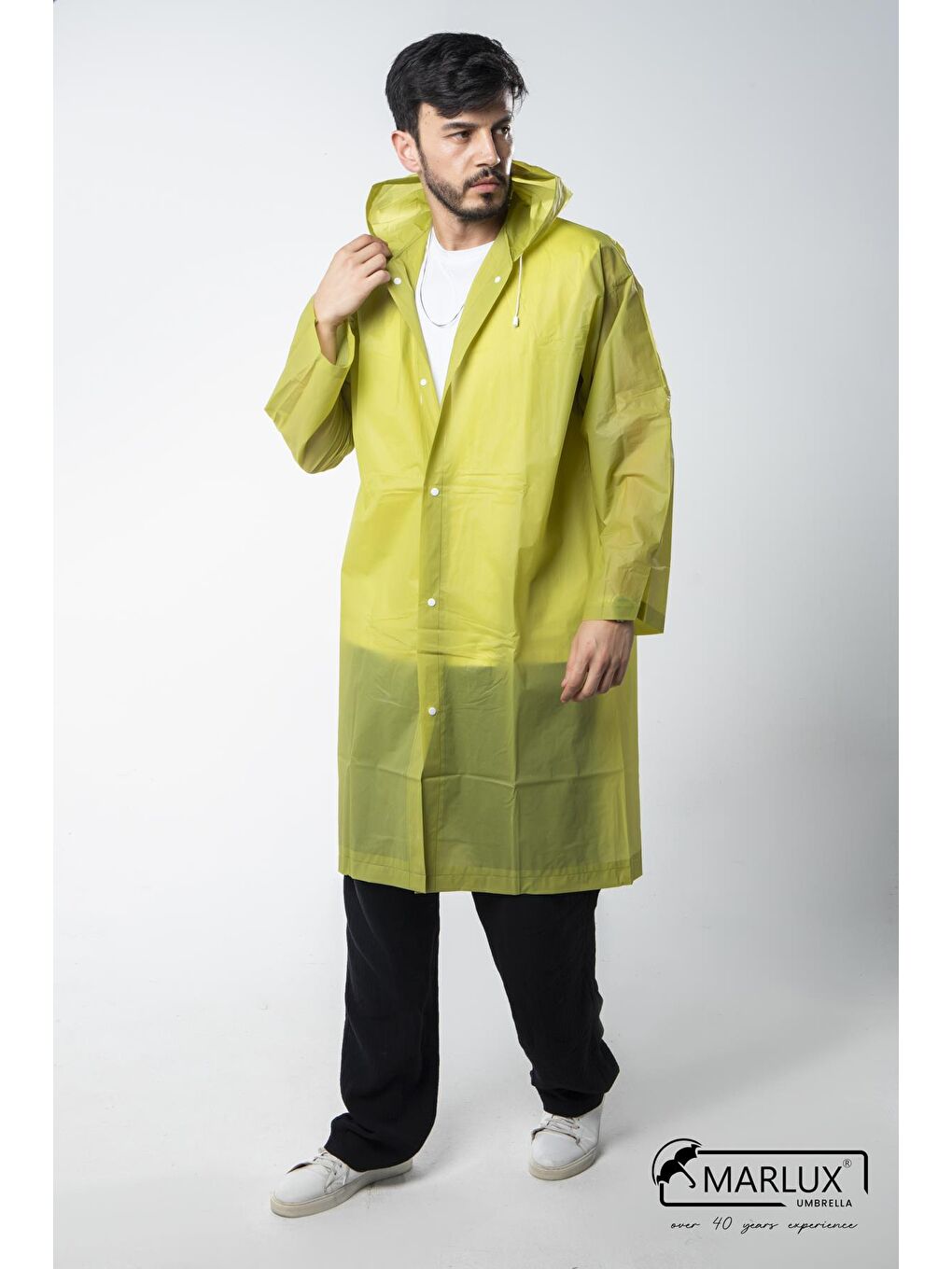 Kadın Erkek Yağmurluk Kapüşonlu Çıtçıtlı Eva Haki Yağmurluk M21MRC881R06-5