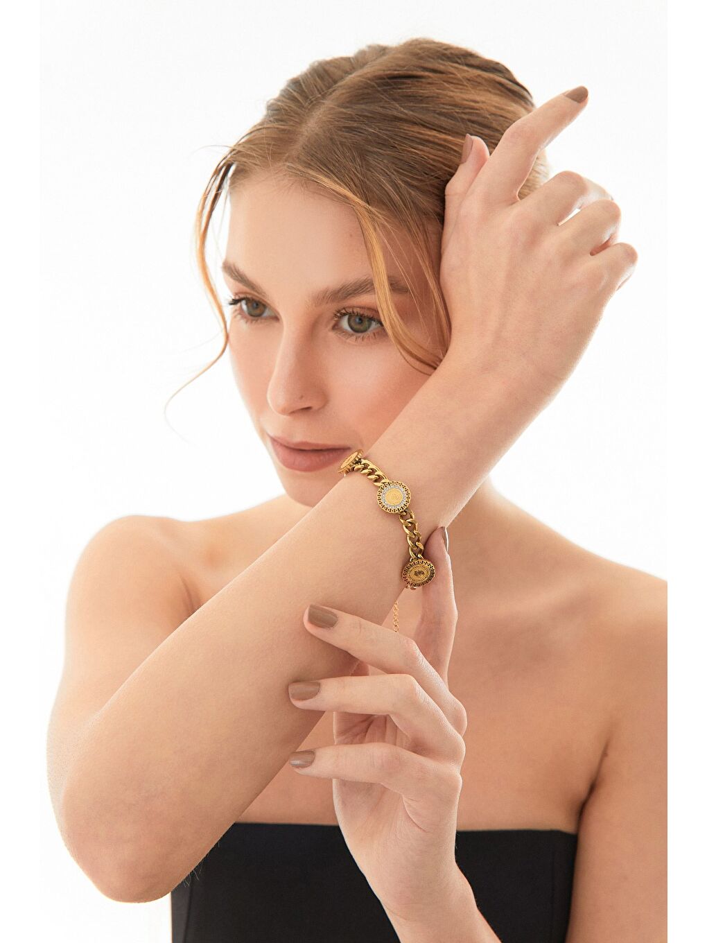 Sarı Gurmet Zincir Çelik Bileklik