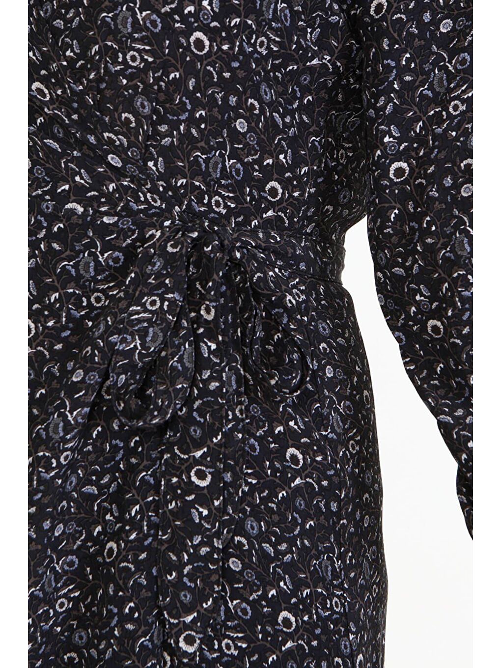 Kahverengi Anvelop Kuşak Detaylı Elbise-4