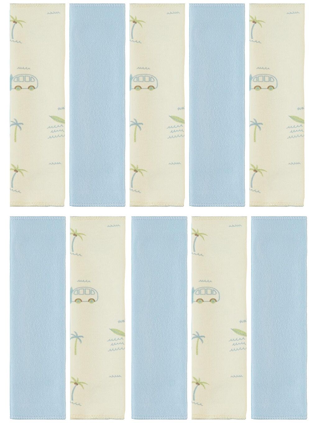 Baby Baskılı (20*20) 10 Lu Ağız Bezi ve Mendili - Mavi Standart