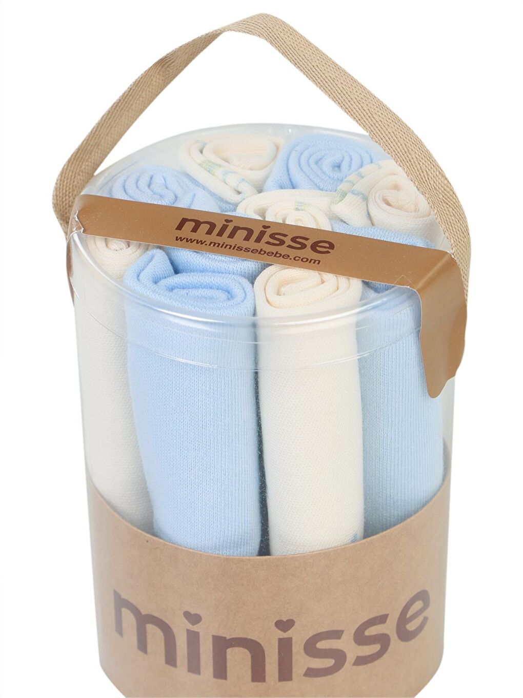 Baby Baskılı (20*20) 10 Lu Ağız Bezi ve Mendili - Mavi Standart-2