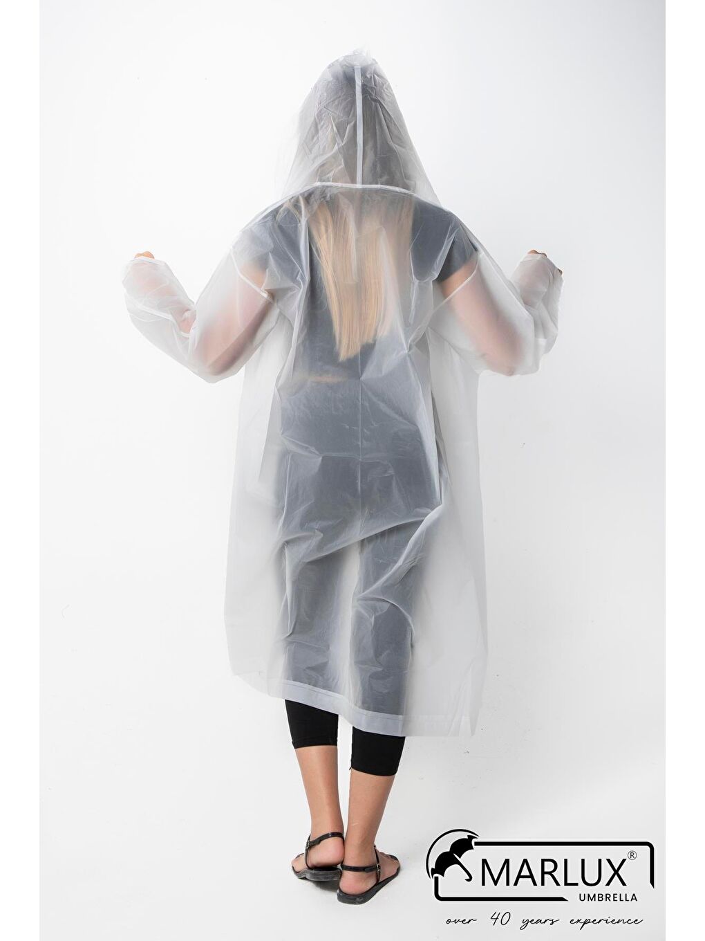 Kadın Erkek Yağmurluk Kapüşonlu Çıtçıtlı Eva Beyaz Yağmurluk M21MRC881R02-4