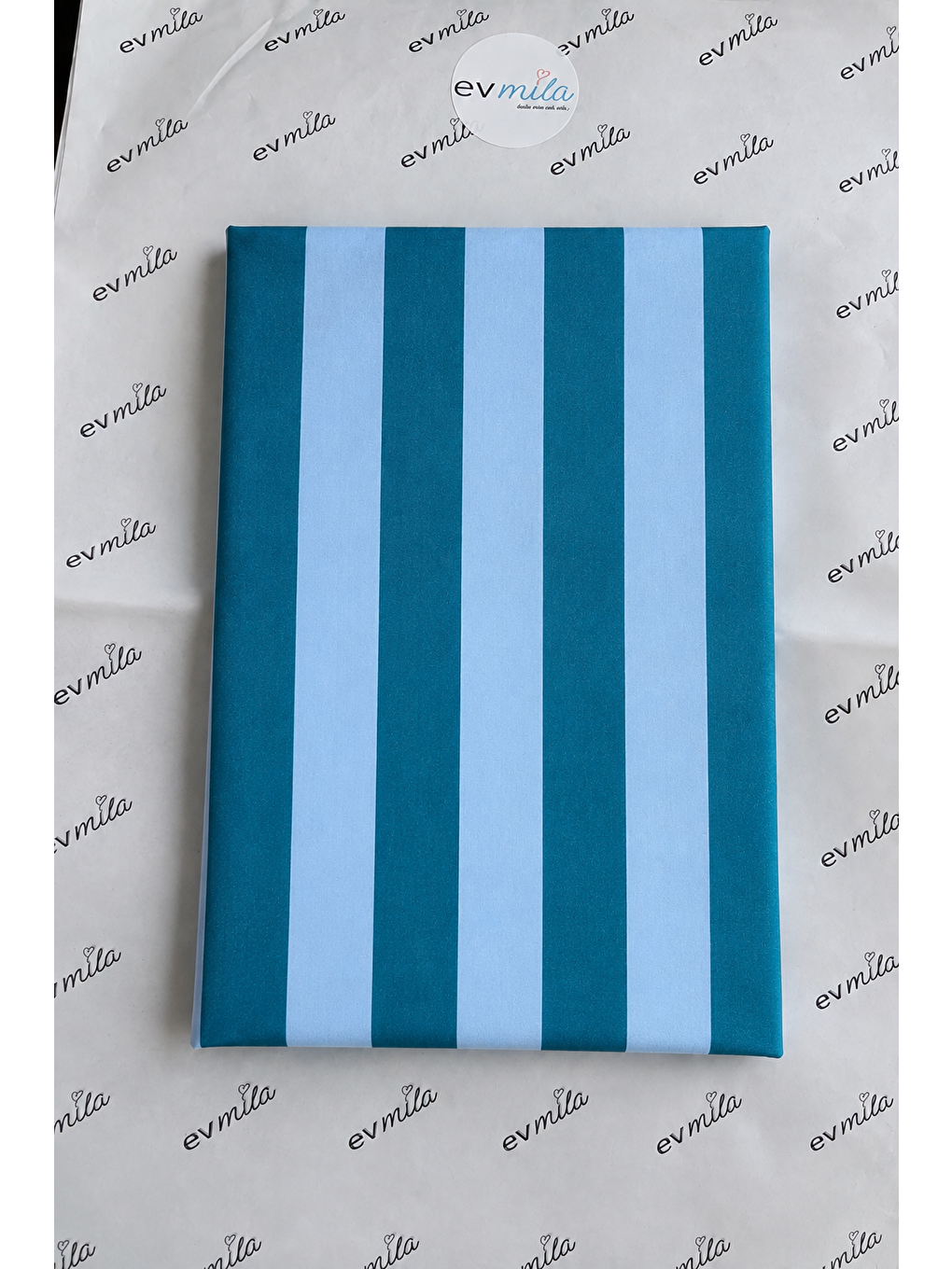 Canlı Mavi Çizgili Nevresim Seti Modern Canlı Renkli Desenli 200x220 Çift Kişilik Yorgan Kılıfı-5