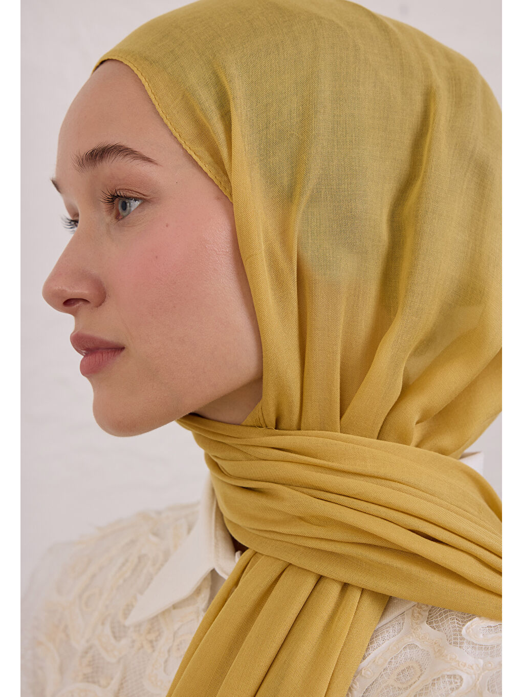 Sarı SOFT VİSKON ŞAL PAPATYA-2