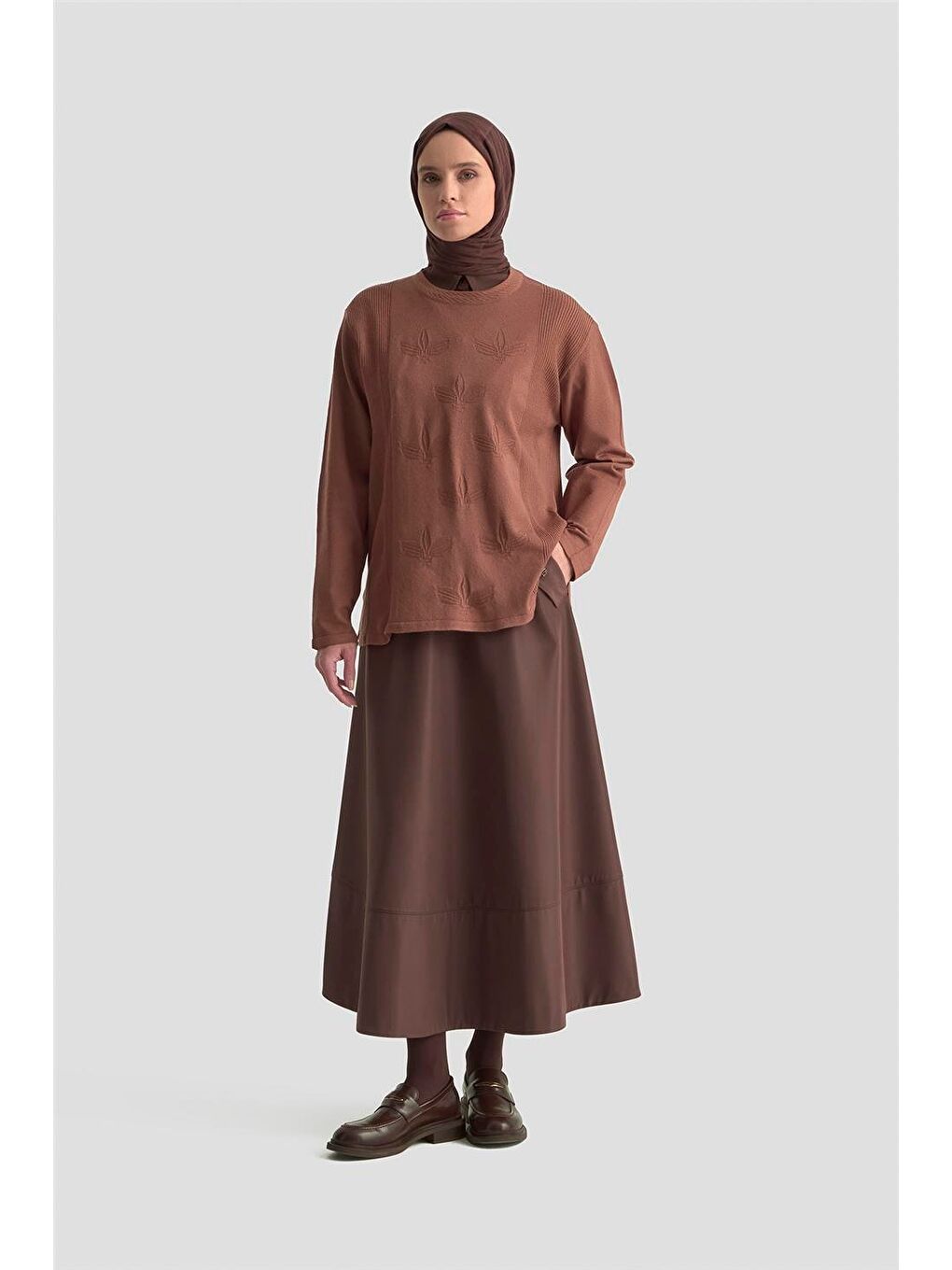 Pembe Desenli Kazak 25Kd7010 Gül Kurusu