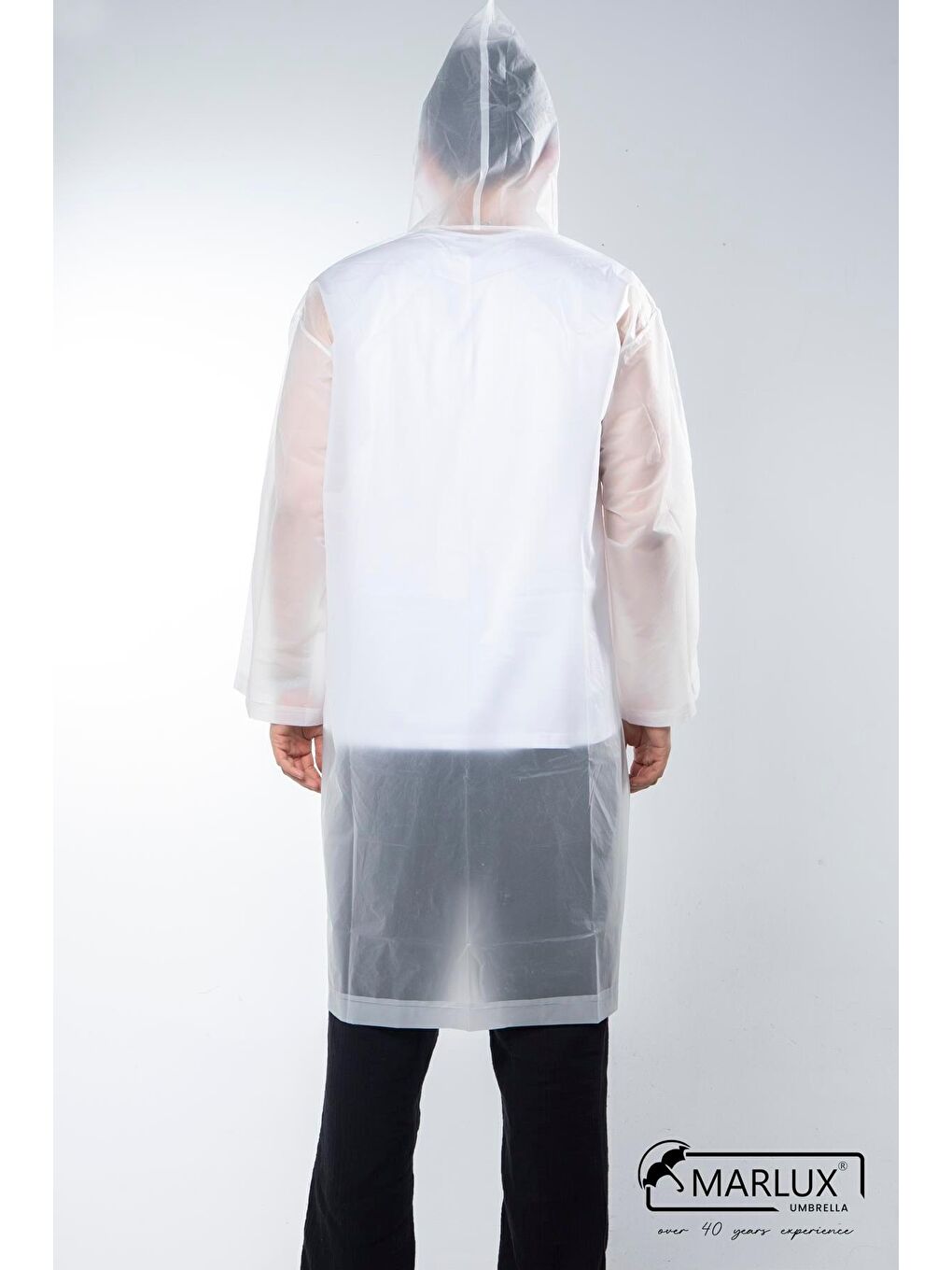 Kadın Erkek Yağmurluk Kapüşonlu Çıtçıtlı Eva Beyaz Yağmurluk M21MRC881R02-6
