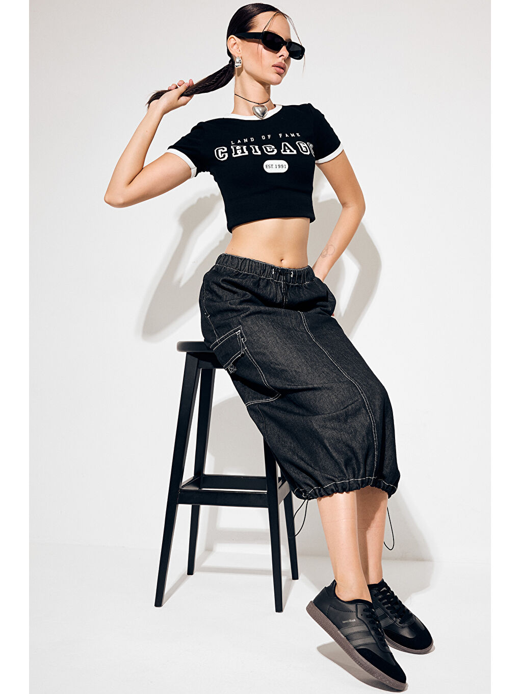 Gri Unisex Füme Siyah Termo Taban Yanı Şeritli Bağcıklı Spor Ayakkabı-1