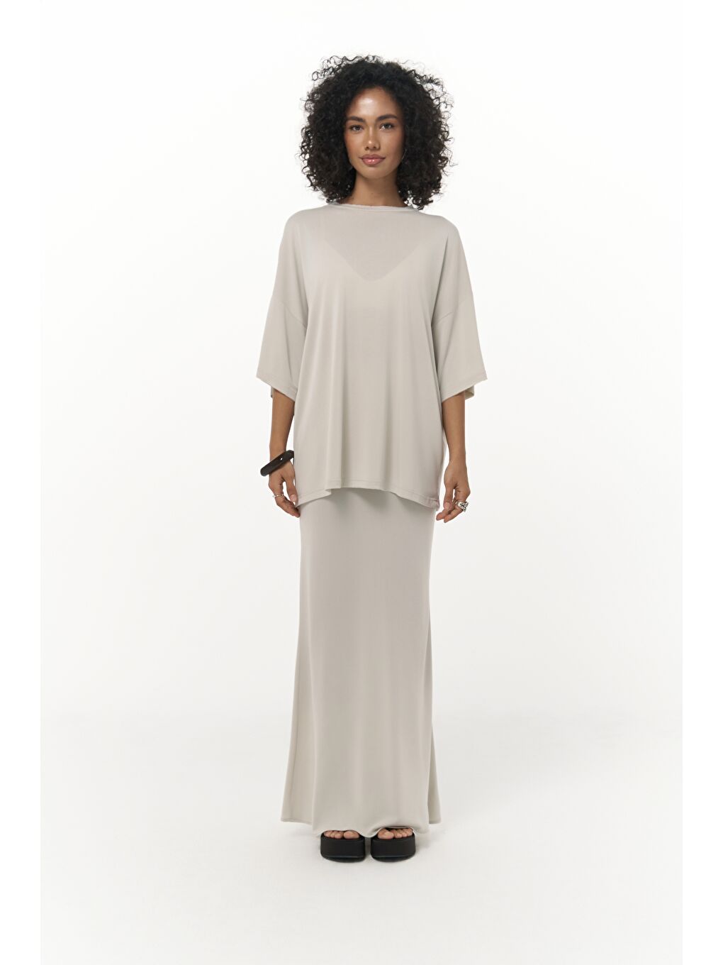 Grazia Bej T-Shirt Etek Takım-1