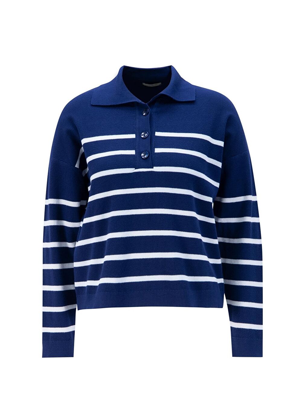 Çizgili Triko Kazak 24Kd4208 Lacivert