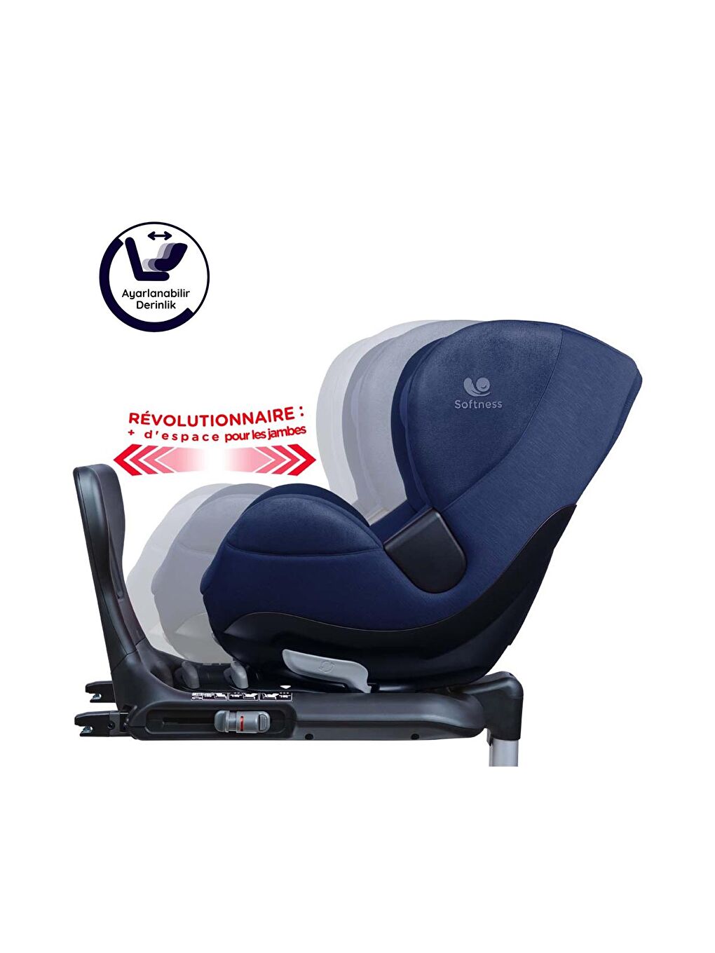 Renolux Lacivert Gaia I-Size Softness Isofix 40-105 cm (0-18 Kg) Oto Koltuğu Lacivert - 4