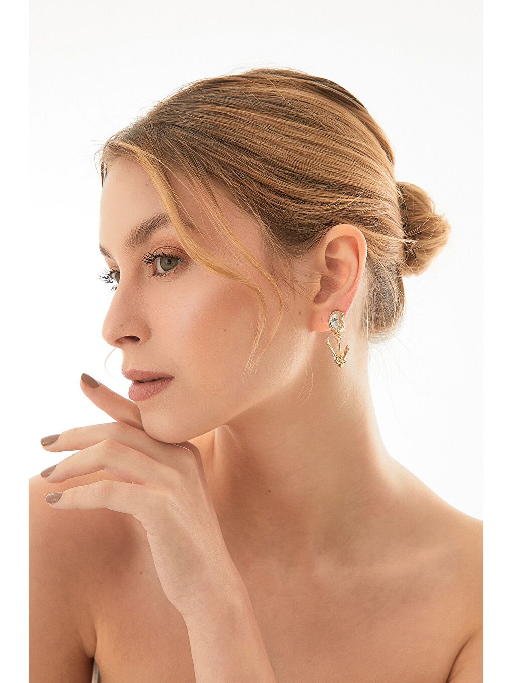 Sarı Taşlı Lale Küpe-2