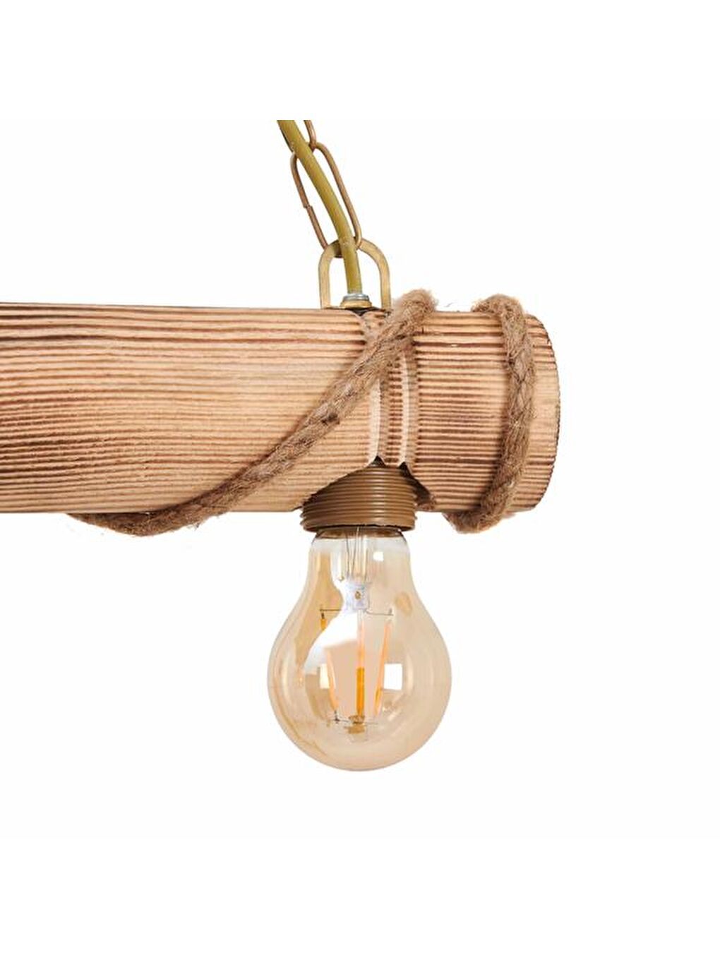 Kahverengi Bambu 3'lü Avize-1