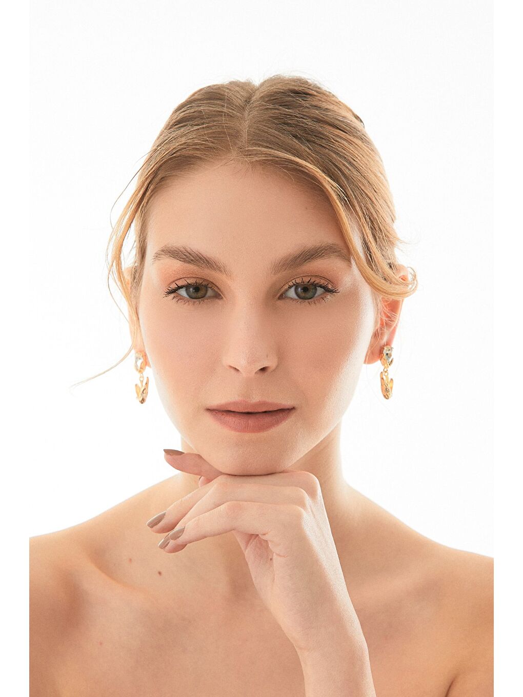 Sarı Taşlı Lale Küpe-4