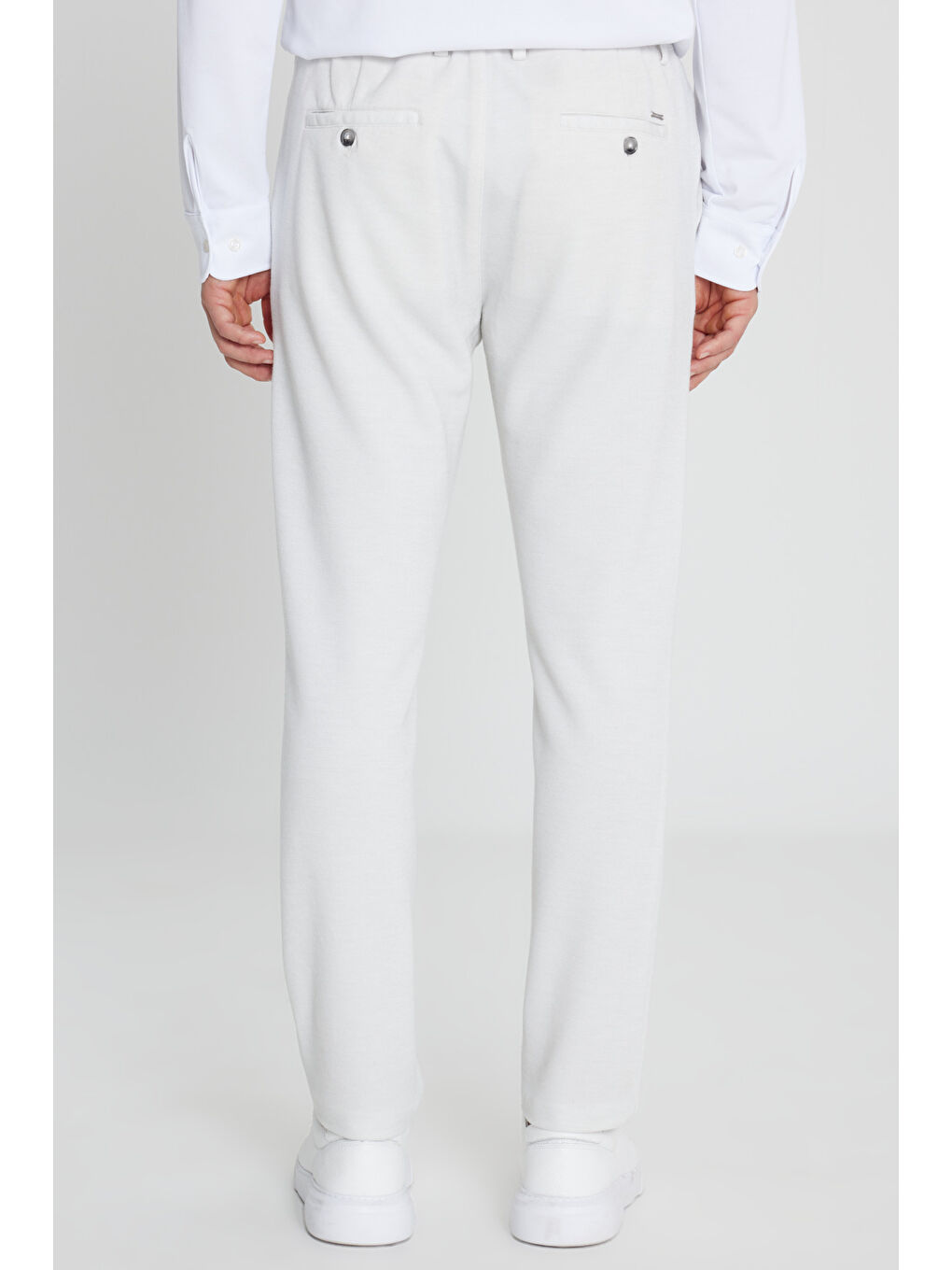 Bej Erkek Taş 360 Her Yöne Esneyen Slim Fit Dar Kesim Beli Bağlamalı Armürlü Casual Pantolon-4