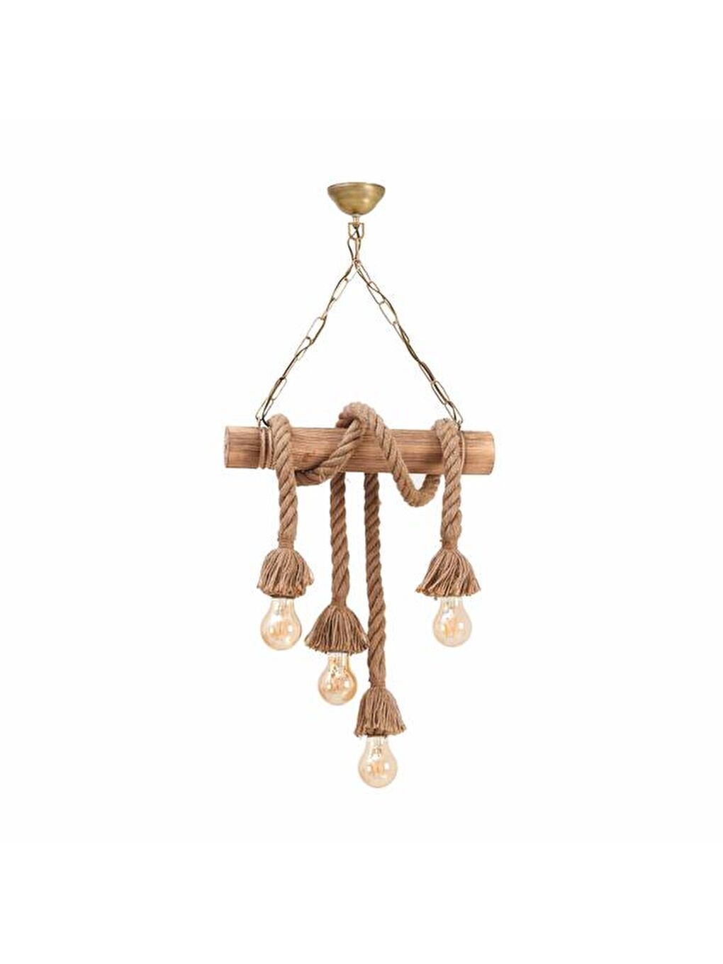 Kahverengi Bambu 4'lü Avize-1