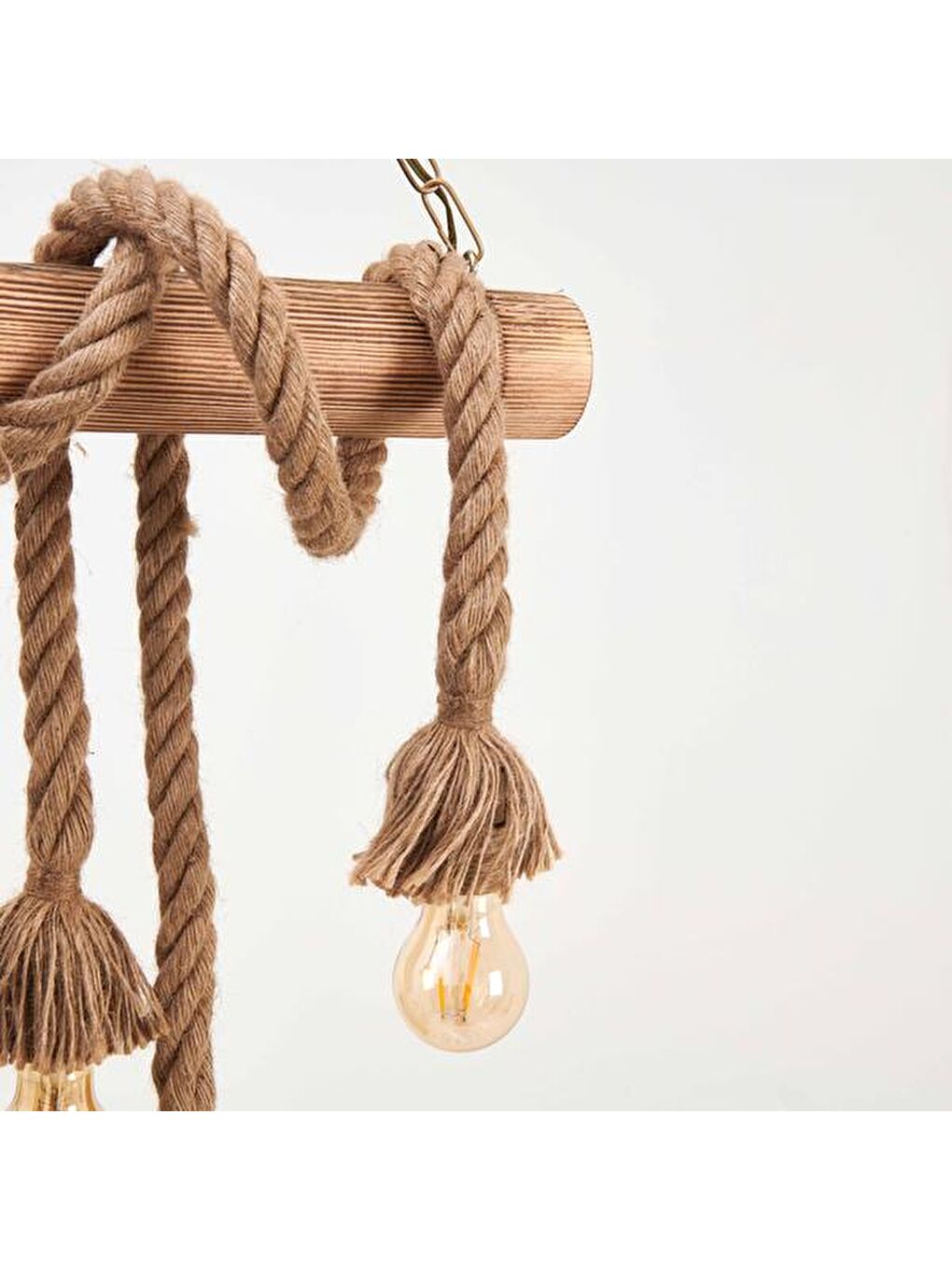 Kahverengi Bambu 4'lü Avize-5