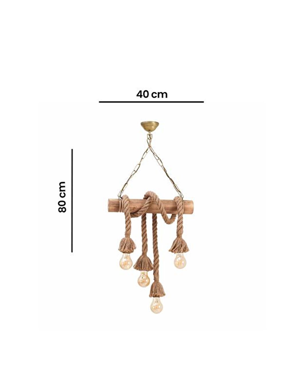 Kahverengi Bambu 4'lü Avize-6