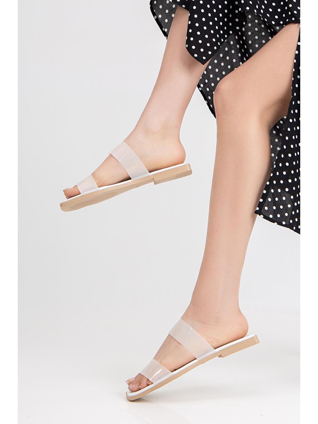 Beyaz D09 Kadın Günlük Ortopedik Terlik-2