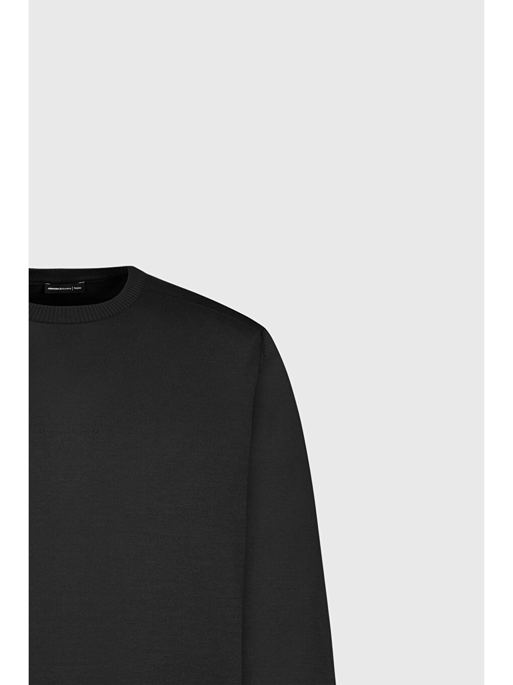 Erkek Siyah Yünlü Sıcak Tutan Standart Fit Normal Kesim Bisiklet Yaka Triko Kazak-7