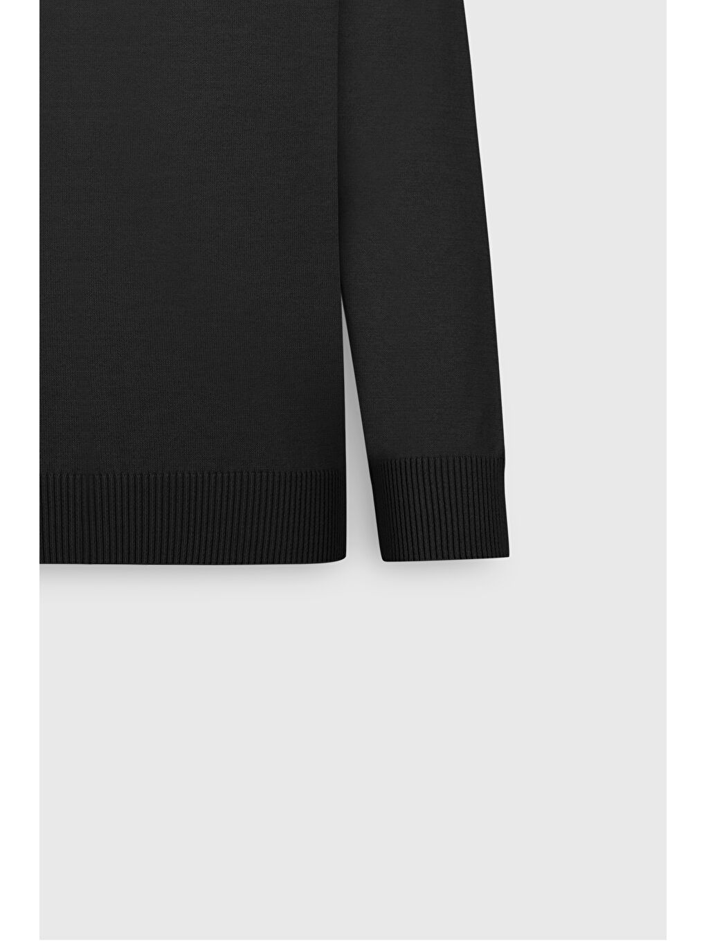 Erkek Siyah Yünlü Sıcak Tutan Standart Fit Normal Kesim Bisiklet Yaka Triko Kazak-8