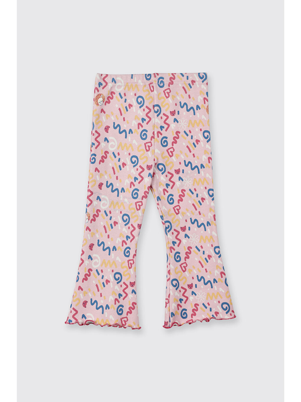 Kız Bebek Lastikli Bol Paça Pembe Tayt-1