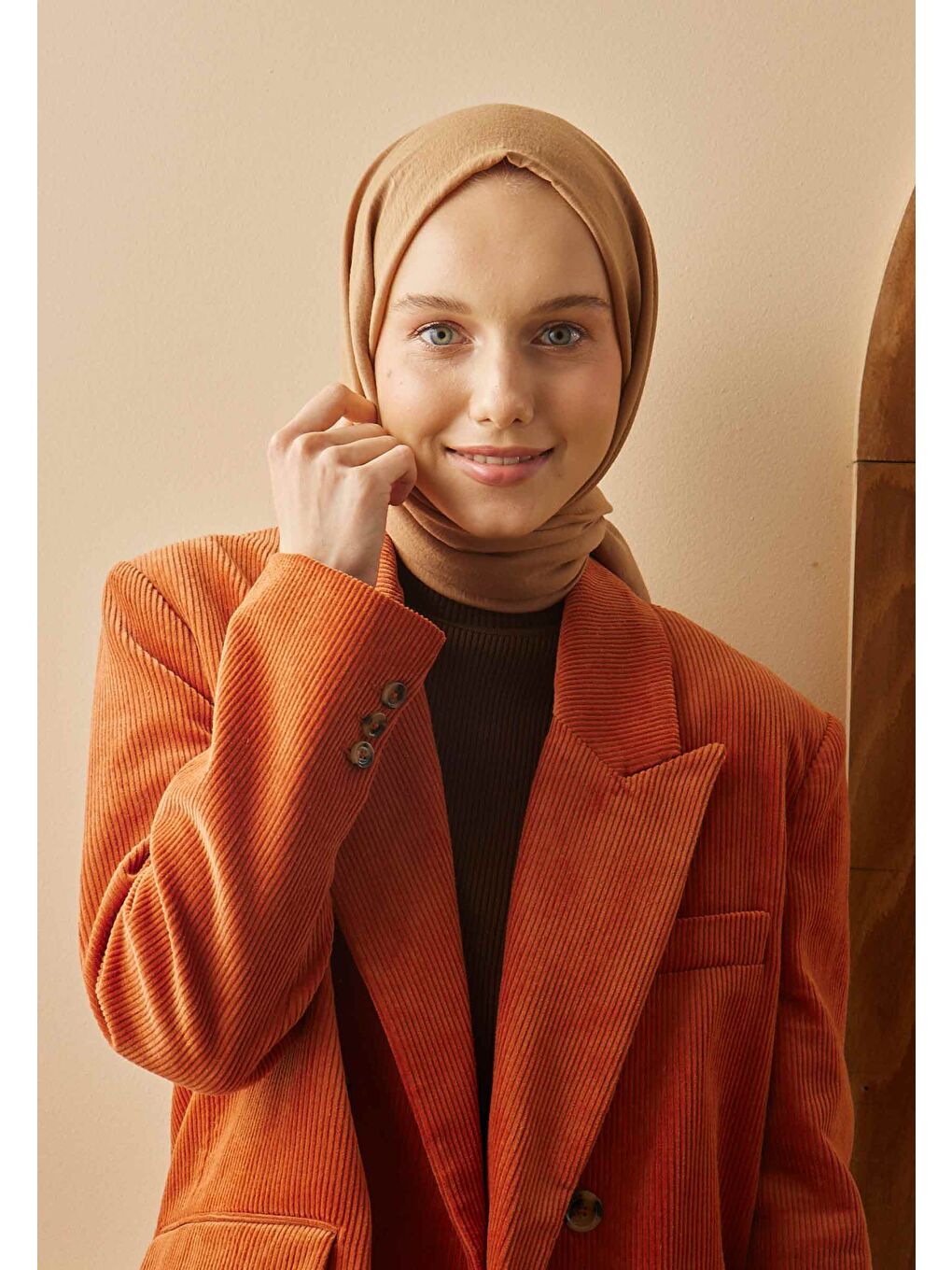 Kahverengi Pamuk Crash Şal Sütlü Kahve