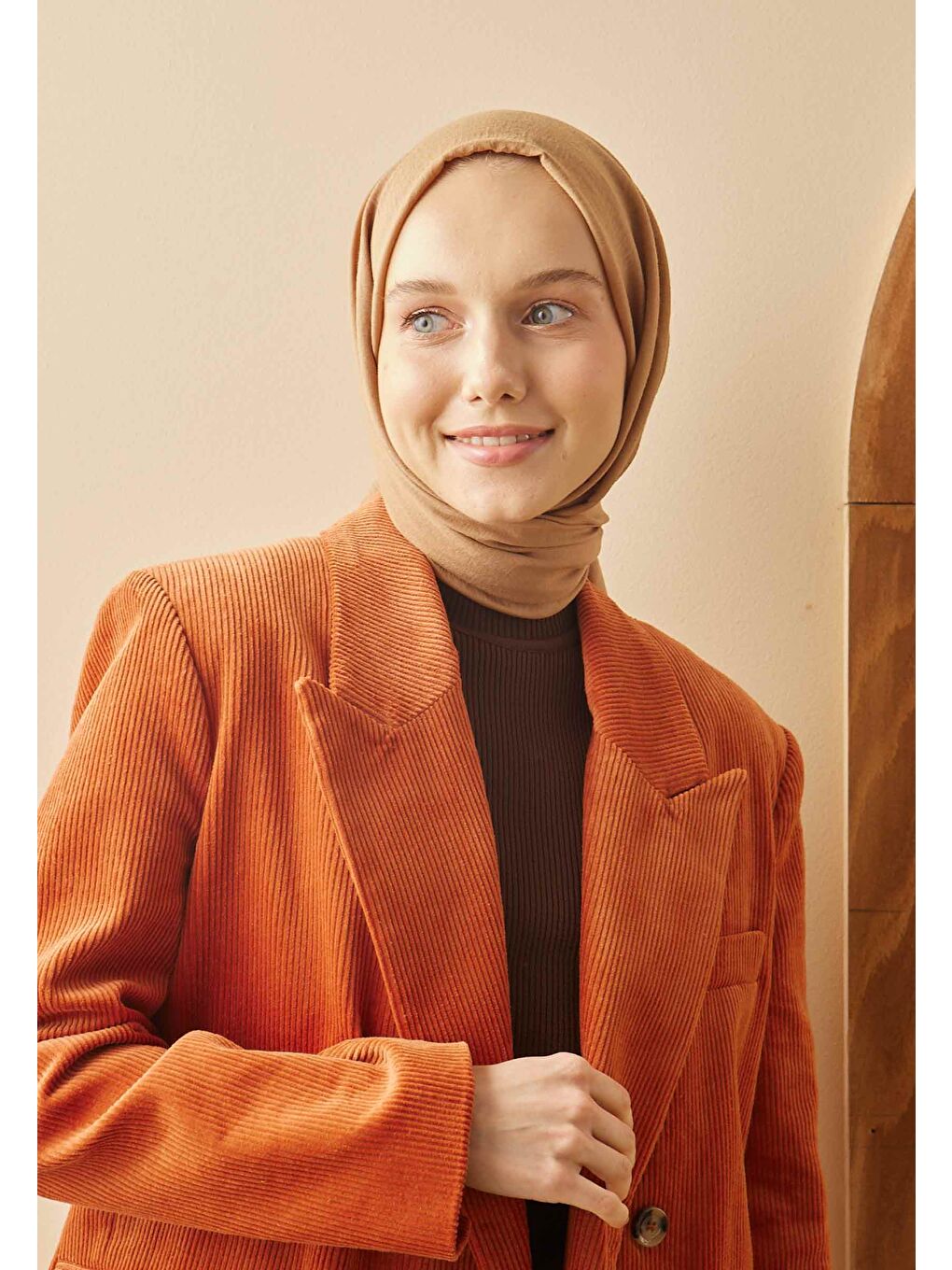 Kahverengi Pamuk Crash Şal Sütlü Kahve-1