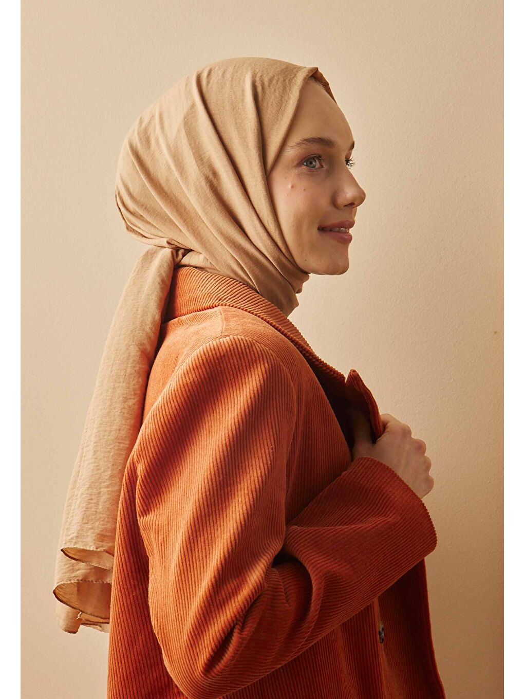 Kahverengi Pamuk Crash Şal Sütlü Kahve-2