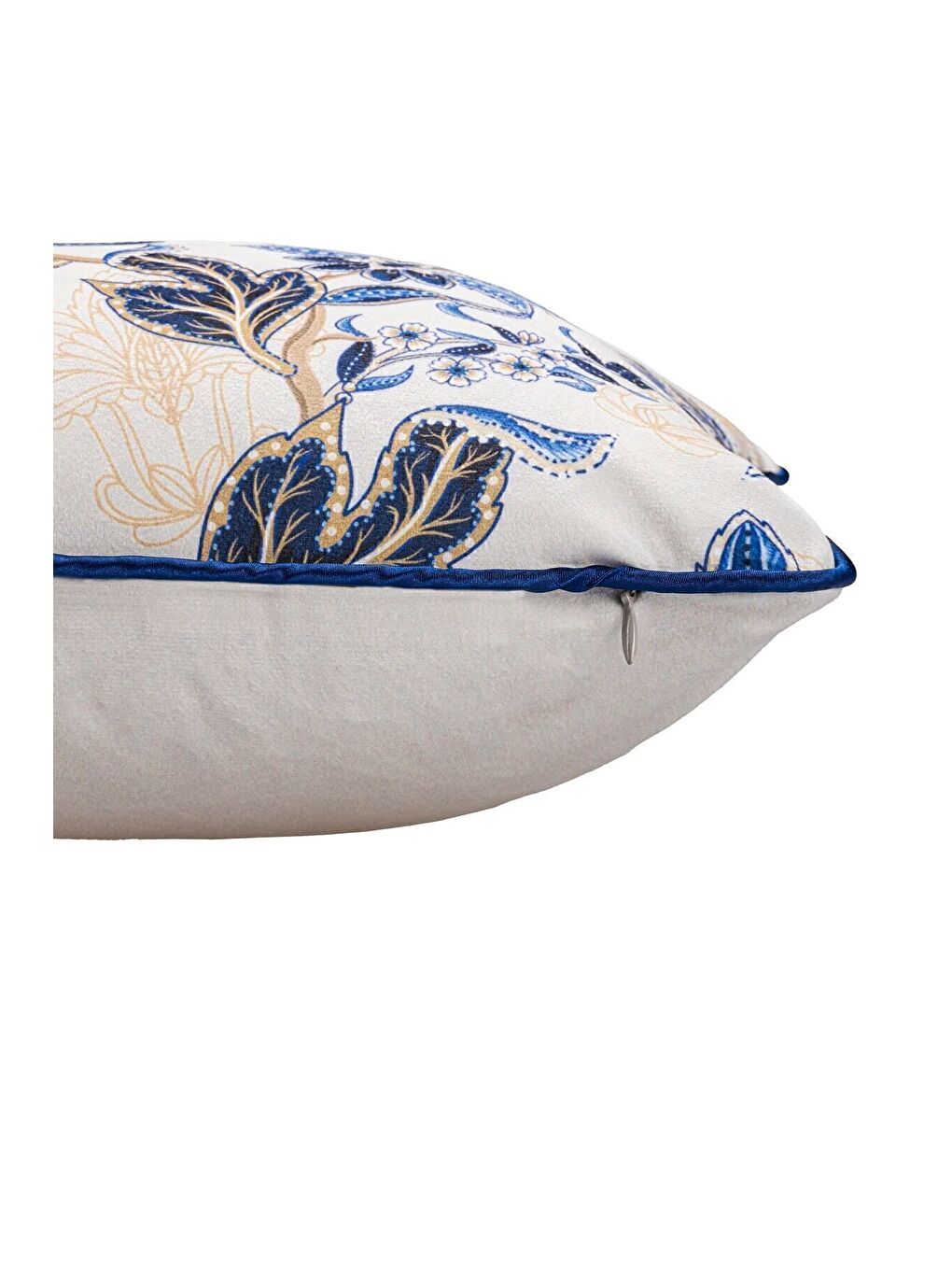 Lüks Kadife 43x43 Cm Kırlent Kılıfı Dekoratif Yumuşak Salon Koltuk Avangart Biyeli Beyaz-1