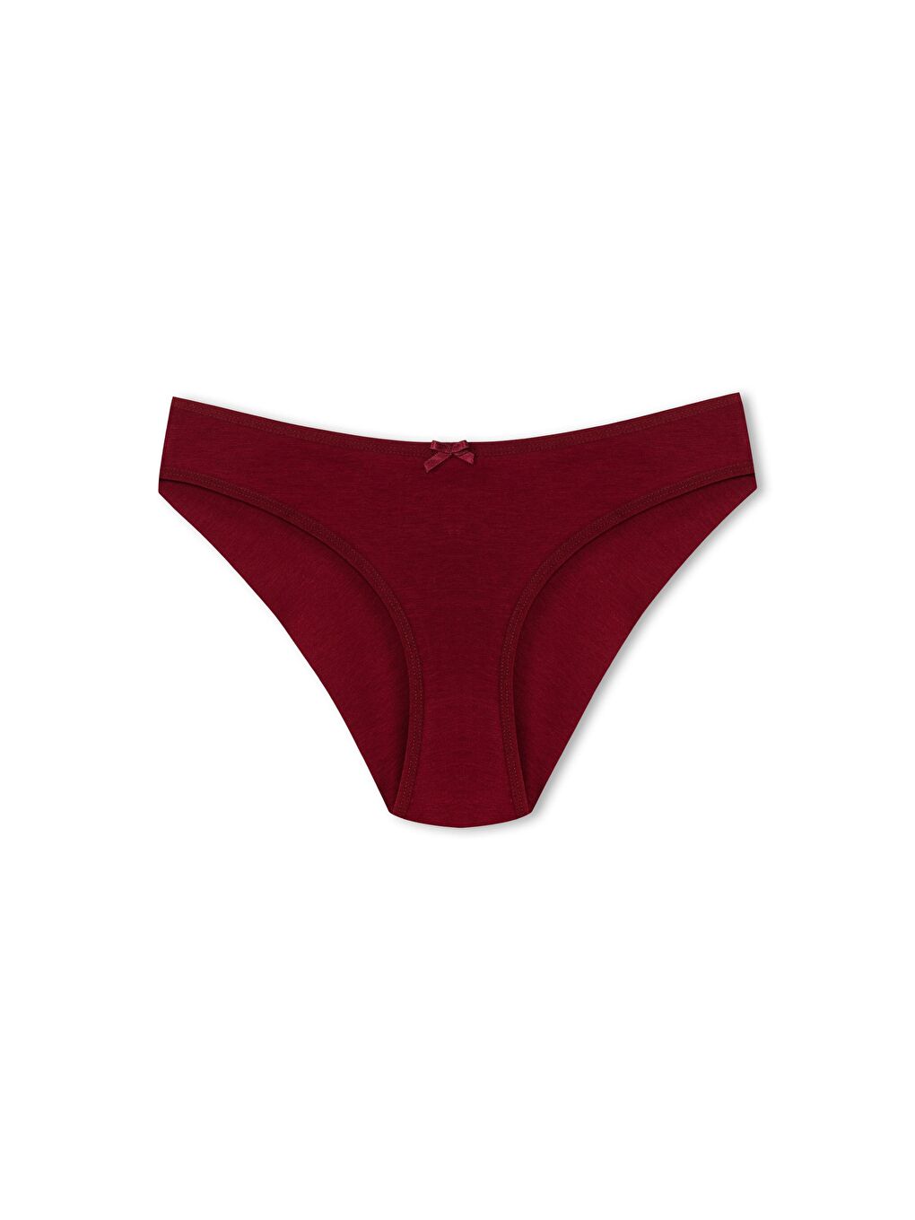 Bordo Pamuklu Arkası Çift Kat Slip Kadın Külot 3'lü-1