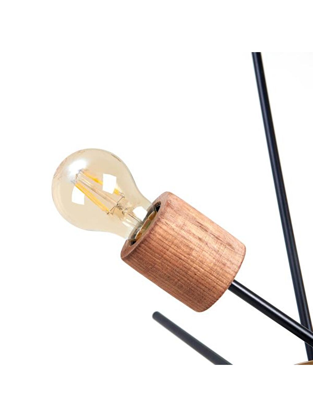 Kahverengi Simurg Ahşap Detaylı 4'lü Avize-1