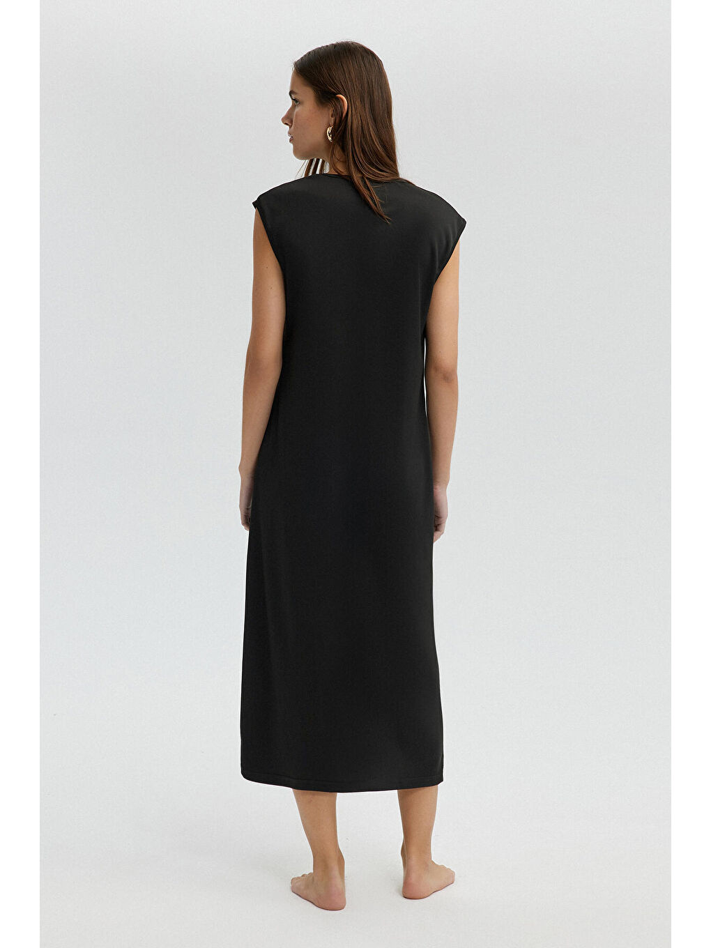 Siyah Kolsuz Astar Elbise-2