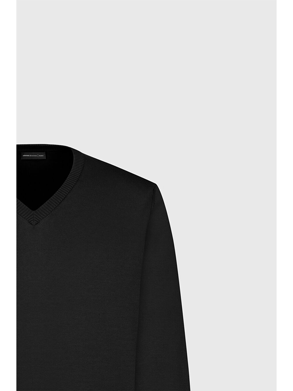 Erkek Siyah Yünlü Sıcak Tutan Standart Fit Normal Kesim V Yaka Triko Kazak-6